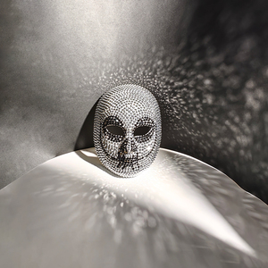 All'ingrosso nero e bianco diamante <span class=keywords><strong>maschera</strong></span> da Clown Full Face Halloween <span class=keywords><strong>Horror</strong></span> teschio Design trucco palla <span class=keywords><strong>maschera</strong></span> <span class=keywords><strong>con</strong></span> funzione luminosa - Product Image 2
