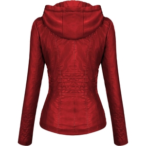 Chaquetas de cuero genuino para mujer de la mejor calidad, con cierre de cremallera y cuello alto, en todos los colores y tallas, con cualquier personalización. - Product Image 2