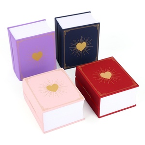 Hot-selling <b>Book</b>-shaped Rose Heart Graphic Romantic Jewelry <b>Box</b> Valentine's Day Surprise Ring Necklace Storage - Product Image 5
