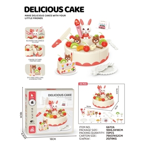 Jouets de jeu de cuisine pour enfants Cake Cut Chelle Ensemble de 43 pièces Peut simuler Souffler des bougies et chanter des chansons d'anniversaire - Product Image 5