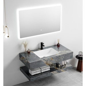 Mueble de Baño Suspendido en Pared CR Blanco Calacatta de 100 cm con Espejo LED - Product Image 2