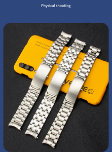 <span class=keywords><strong>Bracelet</strong></span> de montre en métal à extrémité incurvée 18mm 20mm 22mm <span class=keywords><strong>Bracelet</strong></span> de montre en acier inoxydable à <span class=keywords><strong>boucle</strong></span> déployante brossée pour <span class=keywords><strong>bracelet</strong></span> de montre intelligente - Product Image 3