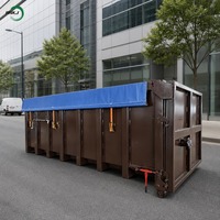 Conteneur à benne basculante mobile RNKJ en acier avec couvercle, bac à déchets pour la construction, la démolition et les déchets industriels