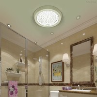 Plafonnier LED Circulaire Moderne pour Maison Intelligente, Contrôle par Télécommande/Sensoriel/Vocal, Montage en Saillie, Couvercle en Verre, pour Cuisine et Salle de Bain, Lumière Froide AC
