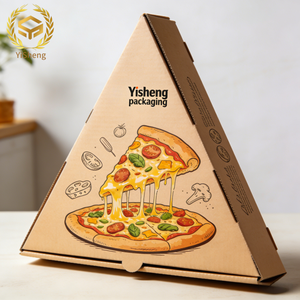 Caja Triangular Individual para Pizza, Biodegradable, de Cartón Corrugado Tipo E, con Orificio de Ventilación UV, para Empaque de Pizza para Llevar - Product Image 1