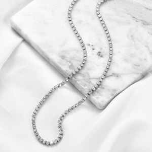 Collier Tennis 3MM en Cuivre avec Zircons Sertis en Canal, Acier Doré et Or Rose, Bijoux Quotidiens et de Fête pour Femme - Product Image 3