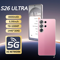 Smartphone S26 Ultra 5G, appareil photo HD 108MP, résolution haute définition, 8000mAh, grand écran de 6,99 pouces, double SIM, téléphone mobile Android