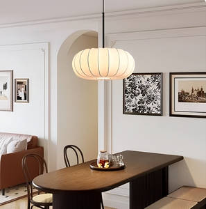 <span class=keywords><strong>Lustre</strong></span> en forme de citrouille en fausse soie, style Wabi Sabi, lanterne crème japonaise, à intensité variable, pour salle à manger, chambre, restaurant, hôtel - Product Image 2