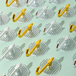 Adhesive Hooks Gold Silver J Hook Modern Design Easy Installation Bathroom Wall Door Robe Hooks Strong Adhesive No Drilling - Product Image 1