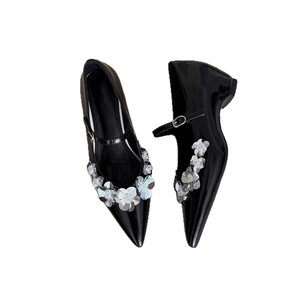 Versione Designer di <span class=keywords><strong>Scarpe</strong></span> Mary Jane <span class=keywords><strong>con</strong></span> Paillettes Floreali per Donne, Eleganti <span class=keywords><strong>Scarpe</strong></span> <span class=keywords><strong>con</strong></span> Tacco Nascosto e Punta a Spillo su Piattaforma - Product Image 4