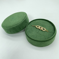 À la mode rond velours emballage oreille goujons anneau boîte pendentif boîte à bijoux stockage luxe boîte-cadeau