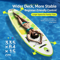 Planche de SUP gonflable personnalisée pour enfants et usage familial, 335x84x15cm, avec pont en PVC et EVA plus large, idéale pour les débutants, pour la navigation sur lac et océan