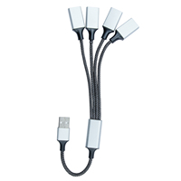 Fabrik Großhandels preis USB-Stecker auf 4 USB-Frauen Nylon geflochtenes OTG-Kabel OD 3,5 MM verzinntes Kupfer USB-Verlängerung 30cm OTG-Kabel
