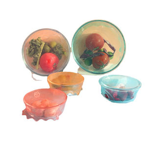 <b>Silicone</b> <b>Stretch</b> <b>Lids</b> Food Storage in Fridge Reusable Elastic Bowl Covers for Cup Cans Jars Round Microwave Food Cover - Product Image 5
