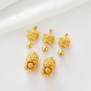 Pasir halus emas bangun lonceng singa emas memutar binatang liontin bangun singa kalung gelang diy aksesoris perhiasan - Product Image 4