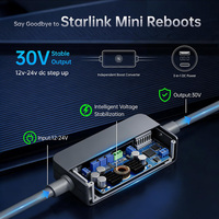 Câble d'alimentation pour chargeur de voiture 12V 24V pour Starlink Mini Gen 4 avec convertisseur de surtension 30V, chargeur rapide QC 3.0 PD 30W, cordon d'alimentation DC 5521