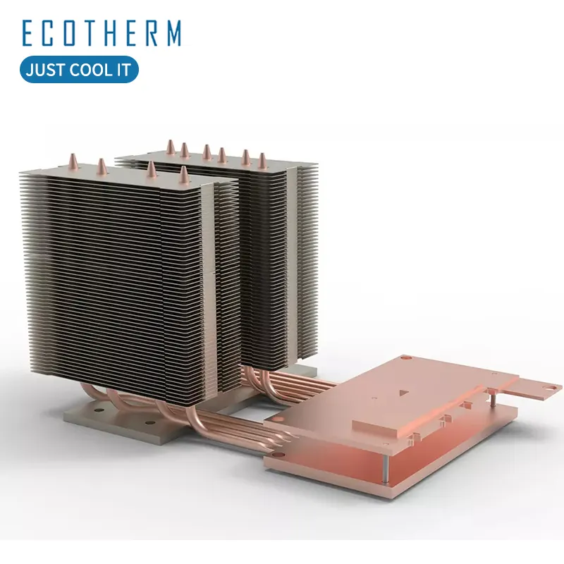 Ecotherm 1000 Вт, медная промышленная труба, радиатор, охлаждающий модуль, пользовательский радиатор, алюминиевый радиатор