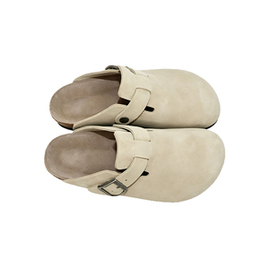 Women's Suede Cork Sole Clogs Buckle Strap <b>Closed</b> <b>Toe</b> <b>Mules</b> Soft Comfort Slip On Casual Shoes - Product Image 5