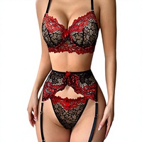 Groothandel Sexy Push-up Underwire 3/4 Cup Bikini BH Sets Bloemrijk Kant Niet-verstelbare Bandjes Naadloze Ademend Lage Taille
