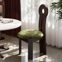 Chaise de salle à manger moderne en tissu velours sherpa avec pieds en bois pour salon, style moderne, vente en gros L051