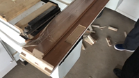 Scie à onglets à double tête en bois coupe d'angle à 45 degrés pour machine de découpe d'angle de profil en bois de cadre de porte