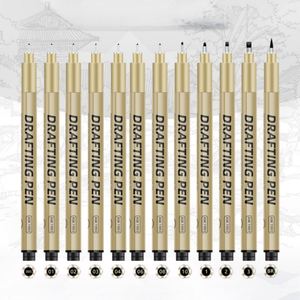 Ensemble de stylos de dessin technique professionnels, 8 pointes de précision (0,25 mm-1,0 mm), encre non toxique, écologique, séchage rapide pour le dessin technique - Product Image 1