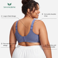 Sujetador Deportivo Sin Costuras SHANGBINI Color Malva Empolvado, Talla Grande, Top Acanalado Cómodo, Banda Arqueada, Logotipo Personalizado OEM de Fábrica