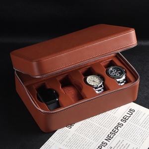 <span class=keywords><strong>Valigia</strong></span> personalizzata a 8 slot OEM del produttore con organizer per scatola di <span class=keywords><strong>orologi</strong></span> in vera pelle di lusso da viaggio con cerniera per uomo - Product Image 2