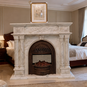 Revestimiento de <span class=keywords><strong>Chimenea</strong></span> de Piedra de Mármol Tallado a Mano con Diseño Europeo, Tamaño y Color Personalizables para Decoración <span class=keywords><strong>Interior</strong></span> de Jardín de Villa - Product Image 2