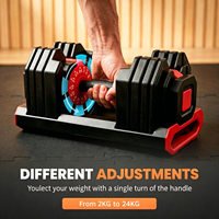 Haltères réglables 36 kg avec base de rangement, 17 niveaux de poids, réglage rapide par rotation, pour la musculation à domicile