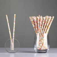 Pailles jetables en papier kraft SOTON, imprimées sur mesure, biodégradables, anti-embibissement, certifiées FSC pour boissons froides
