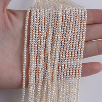 Perles de culture d'eau douce naturelles blanches en forme de pomme de terre de 1,8-2 mm, 2-2,3 mm, 2,3-2,6 mm pour la fabrication de bijoux