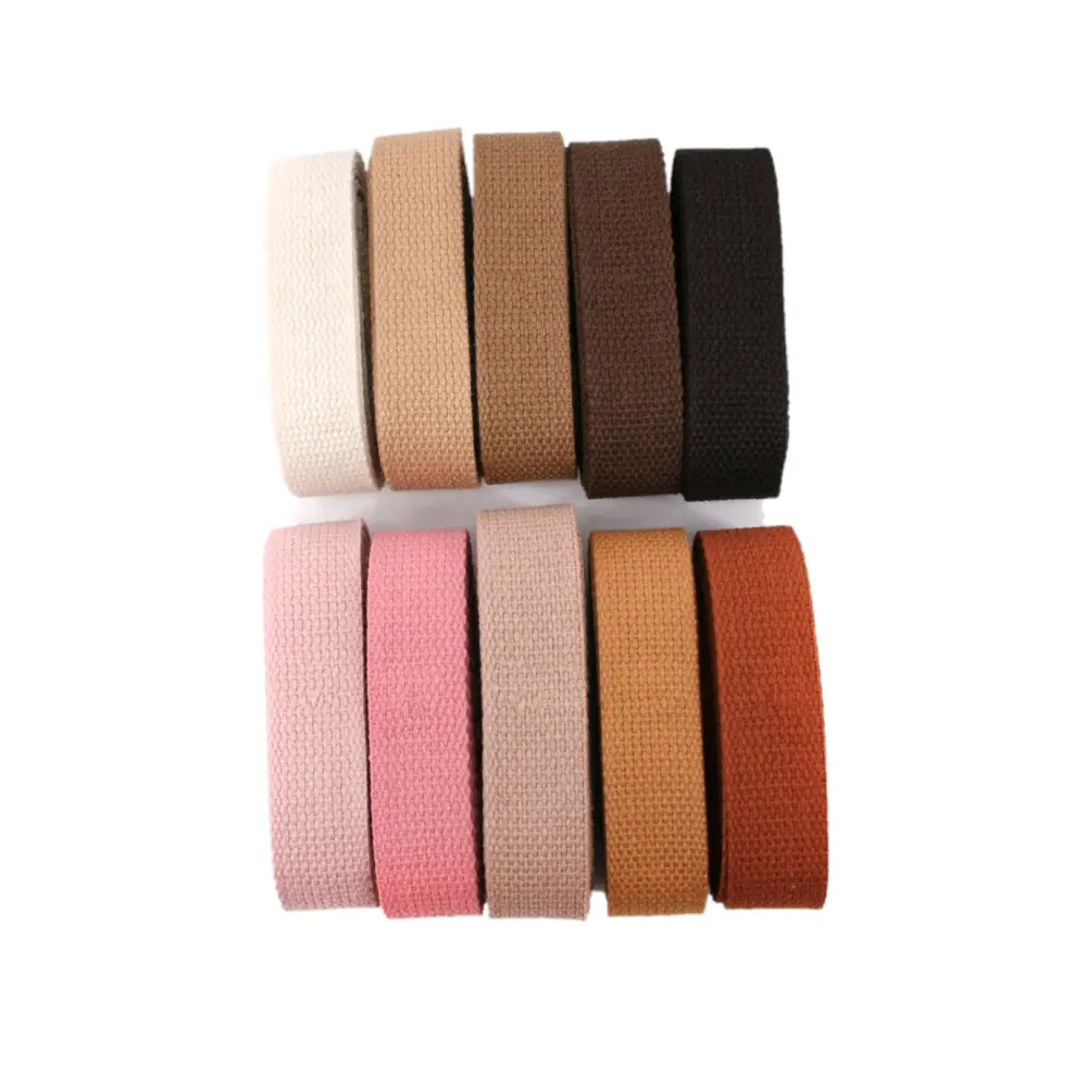 2cm/2.5cm/3.2cm/3.8cm/5cm 2 Inch Cotton Webbing Heavy Duty Bag handles  bag strap for Belts bag Upholstery Webbing