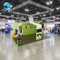 Stand d'exposition modulaire personnalisé 10x10 pieds avec mur d'arrière-plan lumineux SEG pour salon professionnel