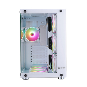 Caja de Vidrio Blanca y Morada para <span class=keywords><strong>PC</strong></span>, Gabinete de Juegos para Computadora de Escritorio con Vidrio con Impresión Blanca - Product Image 3