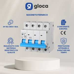Disjoncteur Gloca 4P 380V 16A à boîtier moulé, montage sur rail DIN, protection de distribution - Product Image 2