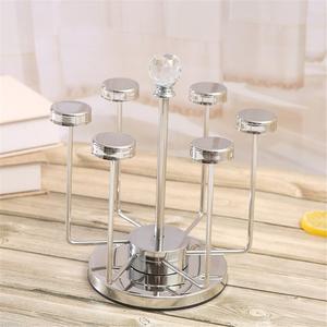 Étagère de rangement rotative en acier inoxydable pour tasses, support mural de cuisine, égouttoir moderne et portable - Product Image 2