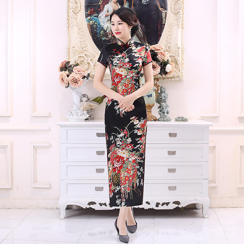 China Factory Vintage Evening Women Modern Cheongsam Dress Chinese  Cheongsam Qipao Dress