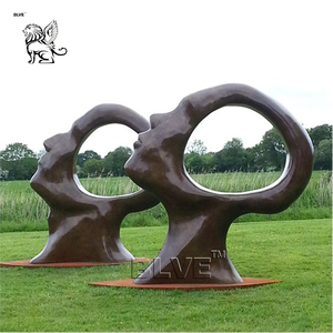 BLVE extérieur rue moderne <span class=keywords><strong>Art</strong></span> décor coulée assis abattu perdu Statues en métal humain Bronze jardin Sculpture abstraite - Product Image 6
