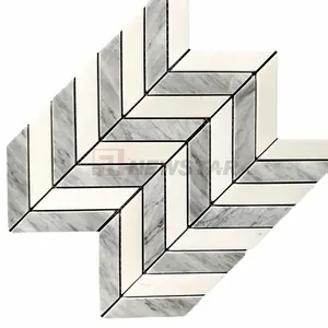 Newsta Natural Marble Mosaic Antique Wall Floor Stone Mosaic Tile Bathroom Kitchen Polished Marble Tiles Marble Floor Tiles