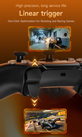Manette de jeu AJAZZ GP100 PS avec joystick à effet Hall, double mode, détection de mouvement 6 axes pour PS4, PC, jeux FPS et de course