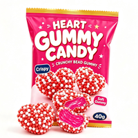 BESTAR Office Casual Snack Snoepgoed 12 stuks Knapperige smaak Hartvormige Gummy Crunchy Bead Coated Zachte Snoepjes Zoete Traktatie