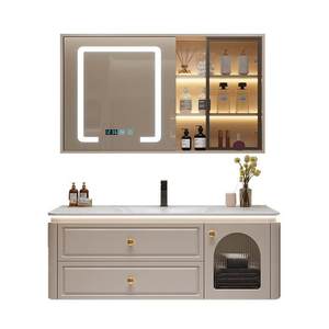 Nouvelle combinaison meuble-lavabo de salle de bain en bois massif avec vasque intégrée en ardoise thermoformée - Product Image 5
