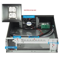 Mini 1U rak kontrol industri casing PC tahan debu setengah slot kartu tinggi penuh grafis khusus ITX Motherboard mini-itx