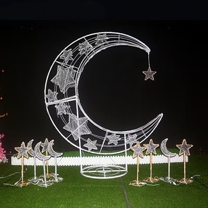 Lumières Ramadan Grandes Lunes et Étoiles à Prix d'Usine avec Motif Eid Mubarak pour Décorations de Pâques - Product Image 3