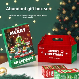 Jouet éducatif transfrontalier en plastique ABS, blocs de construction Père Noël pour enfants, garçons et filles, thème animaux et nature, Noël - Product Image 1