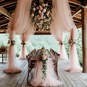 <span class=keywords><strong>ม่าน</strong></span>โปร่งแสงแบบยุโรปสำหรับตกแต่ง<span class=keywords><strong>ฉาก</strong></span>งานแต่งงาน ปรับแต่งได้ ใช้ตกแต่งหลังเก้าอี้ ตกแต่งเพดานงานปาร์ตี้ - Product Image 1