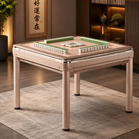 Nouvelle table de mahjong silencieuse dorée en stock, idéale pour le divertissement et les dîners en famille dans la salle d'échecs et de jeux de cartes