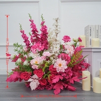 Arrangements floraux rose vif en gros, 50 cm, fleurs artificielles pour allée, décoration réaliste de fleurs tropicales pour mariage, boule décorative