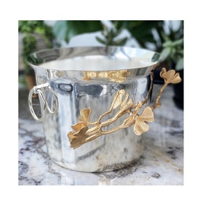 ถังแช่ไวน์โลหะดีไซน์รูปใบแปะก๊วยสำหรับตกแต่งงานแต่งงานงานเลี้ยงและใช้ในบาร์เครื่องดื่มหรือบาร์คลับ - Product Image 1